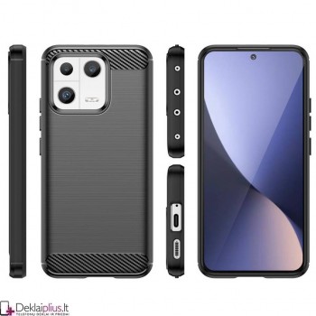 Carbon guminis dėklas - juodas (Xiaomi 13) Carbon guminis dėklas - juodas (Xiaomi 13)